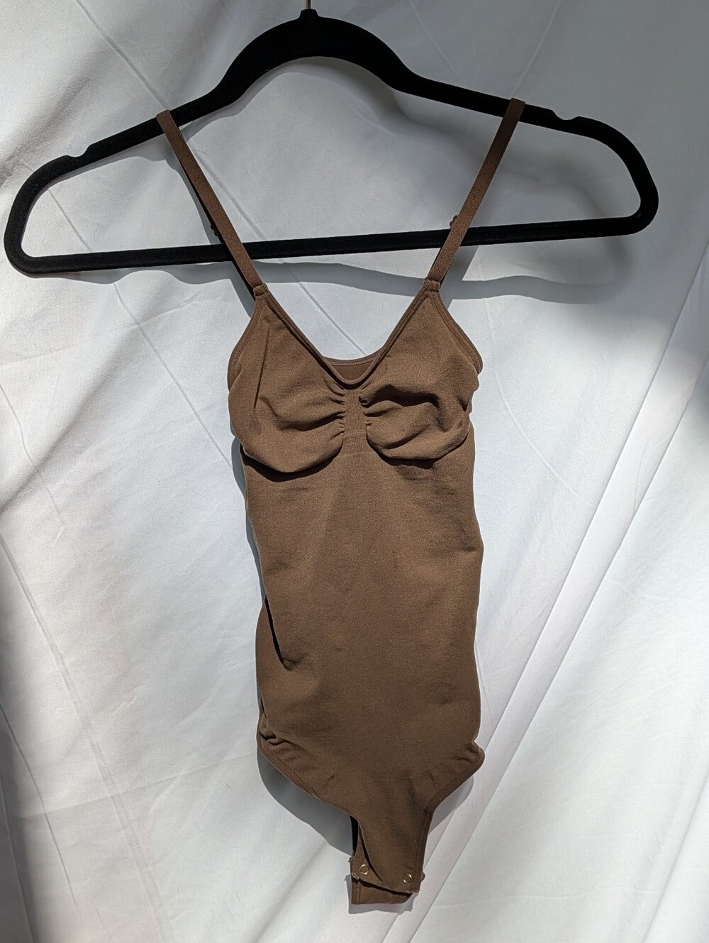 SLIMS Brown Ruched Tank Bodysuit NOT S K I M S